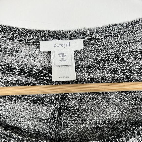 J. Jill Pure Jill Size XS Pet. Cap Sleeve Linen Blend Sweater Gray Lagenlook - Picture 2 of 6